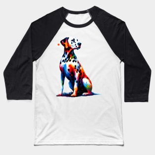 Dalmatian Expressed in Colorful Splash Art Form Baseball T-Shirt